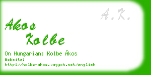 akos kolbe business card